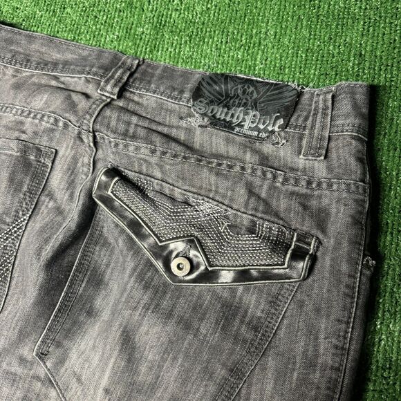 Vintage Y2K Southpole Baggy Grey Pants Size 38 Pocket Design 2000s Vintage Wide - Picture 4 of 8